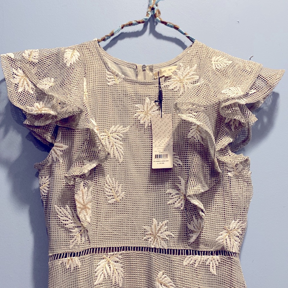 Just Me Cream Lace Midi Dress